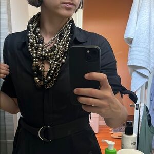 Robert Rodriguez Black and Silver Multi-Strand Necklace